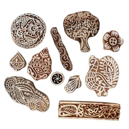 Set Of 11 Piece New Wooden Printing Block